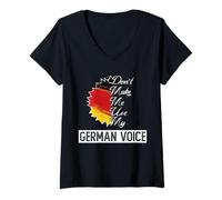 Womens German Flag | Oktoberfest | Dont make me use my german voice V-Neck T-Shirt