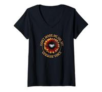 Womens German Flag | Oktoberfest | Dont make me use my german voice V-Neck T-Shirt