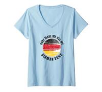Womens German Flag | Oktoberfest | Dont make me use my german voice V-Neck T-Shirt