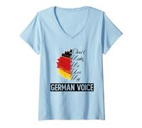 Womens German Flag | Oktoberfest | Dont make me use my german voice V-Neck T-Shirt