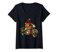Women's German Flag Vintage Classic Racer Racing Germany DE Legends V-Neck T-Shirt