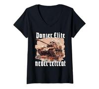 Womens German King Tiger Tank WW2 Tank Fighting car Soldiers V-Neck T-Shirt