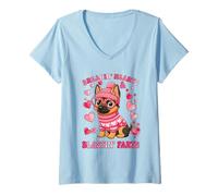 Women's German Shepherd Breaking Hearts Blasting Fart Valentines Day V-Neck T-Shirt