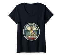 Women's German Shepherd Dad Like A Regular Dad But Cooler Dog Dad V-Neck T-Shirt