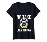 Women's German Shepherd No Take Only Throw Funny Dog Meme V-Neck T-Shirt