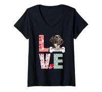 Womens German Wirehaired Pointer Love Dog Lover Puppy Dog Owner V-Neck T-Shirt