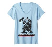 Womens Germanic Berserker Wodan Odin Futhark Runes Font Vikings V-Neck T-Shirt