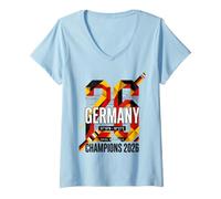 Women's Germany Champions 2026 Spiel Mit Stolz Football V-Neck T-Shirt