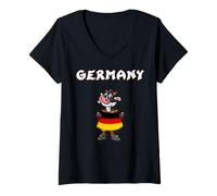 Womens Germany Fan / German Cow V-Neck T-Shirt