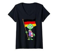 Womens Germany Fan / Germany Alien V-Neck T-Shirt