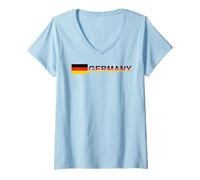 Womens Germany Flag German Pride Symbol V-Neck T-Shirt
