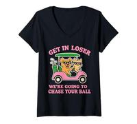 Womens Get In Loser We're Going To Look For My Golf Ball Golfing V-Neck T-Shirt