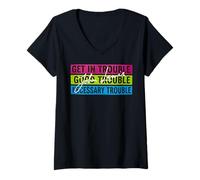 Womens Get in Necessary Trouble John Lewis Quote Tee for Women V-Neck T-Shirt