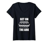 Womens Get On The Ark Days of Noah Luke 17 26 V-Neck T-Shirt