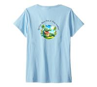 Womens Get Out, Have Fun, & Keep Smiling with Alligator V-Neck T-Shirt