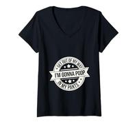 Womens Get Out Of My Way I'm Gonna Poop In My Pants - V-Neck T-Shirt