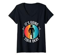 Womens Get Well Soon Gift Ankle Knee Foot Injury Broken Leg V-Neck T-Shirt