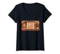 Women's Get Your Fat Pants Ready Funny Thanksgiving Feast Design V-Neck T-Shirt