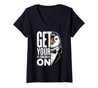 Women's Get Your Tuxedo On Penguin Funny Pun V-Neck T-Shirt