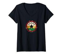 Women's Ghana Flag Retro Vintage Badge Ghanaian Pride V-Neck T-Shirt