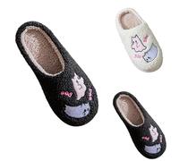 Womens Ghost Slippers Halloween Slippers Women Cute Cat Shoes Winter Warm Bedroom Mules Animal Plush Shoe Slip On House Slipper Memory Foam Sliders Warm Spooky Slipper Cute Fall Shoes
