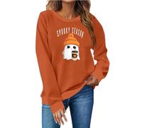 Womens Ghost Sweatshirts Halloween Theme Jumper Tops Fashion Graphic Print Long Sleeve Blouse Casual Crewneck Sweatshirt Lightweight Fall Pullover Uk Size 8 10 12 14 16,Ginger,XXL,u109a