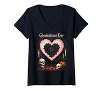 Women's Ghoulentines Day Altar to A Macabre Romance V-Neck T-Shirt
