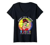 Womens giant cell tumor GCT Awareness Tie Dye for Women V-Neck T-Shirt