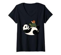 Womens Giant Panda Turtle Snail Funny V-Neck T-Shirt