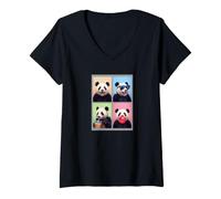 Women's Giant Pandas Funny Giant Panda V-Neck T-Shirt