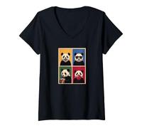 Women's Giant Pandas Funny Giant Panda V-Neck T-Shirt