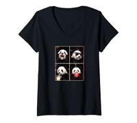 Women's Giant Pandas Funny Giant Panda V-Neck T-Shirt