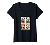Women's Giant Pandas Funny Giant Panda V-Neck T-Shirt