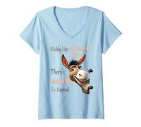 Womens Giddy Up Sparkle Farts There's Chaos To Spread Donkey Funny V-Neck T-Shirt