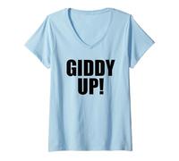 Womens Giddy Up V-Neck T-Shirt