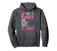 Womens Gift Just A Girl Who Really Loves Ice Hockey Pullover Hoodie