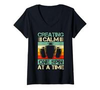 Women's Gifts for Pottery Makers Creating Calm Pottery V-Neck T-Shirt