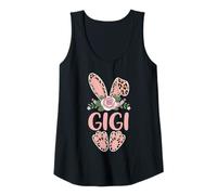 Womens Gigi Cute Leopard Bunny Ears Floral Easter Tank Top