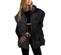 Womens Gilet Zip Body Warmer Jacket Winter Soft Body Vest Warmers Thermal Vests Long Sleeveless Overcoat Thermal Bodywarmer Casual Body Winter Warmer Thick Outwear for Autumn and Winter (Black, M)