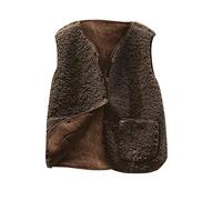 Women's Gilets 2024 Sherpa Fleece Vest Casual Warm Fuzzy Button Down Sleeveless Jacket Plain Cute Waistcoat Outerwear with Pockets Winter Fleece Cardigans Coat for Ladies