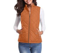 Women's Gilets Clearance,UK Ladies Outerwear Gilets Petite Padded Body Warmers Quilted Winter Full Zip Parka Coat Warm Plain Lightweight Waistcoat Jacket Cardigan Jackets with Pockets