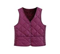Women's Gilets Lightweight Padded Body Warmer V-Neck Button Sleeveless Jacket with Pockets Fleece Lined Soft Gilet for Women Cozy Quilted Vest Tops Outerwear Fall Outfits Winter Clothes