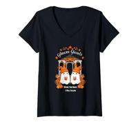 Womens Gilmore Ghouls Where You Haunt I Will Follow Ghosts V-Neck T-Shirt
