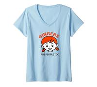 Women's Gingers are People Too Funny Redhead Pride V-Neck T-Shirt