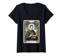 Women's Giordano Bruno Philosopher Italy Monk V-Neck T-Shirt