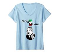 Womens Giorgia Meloni “Brothers of Italy” V-Neck T-Shirt