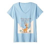 Womens Giraffe's are Awesome I am Awesome Therefore I am a Giraffe V-Neck T-Shirt