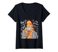Womens Girl Boss Queen Babe Move in Silence Money Stack V-Neck T-Shirt