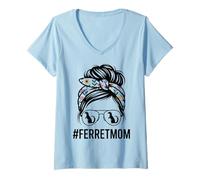 Women's Girl Ferret Mom Pet Ferrets V-Neck T-Shirt