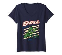 Womens Girl Will Be Girls Praying Mantis Funny Bug Insect Humor Art V-Neck T-Shirt